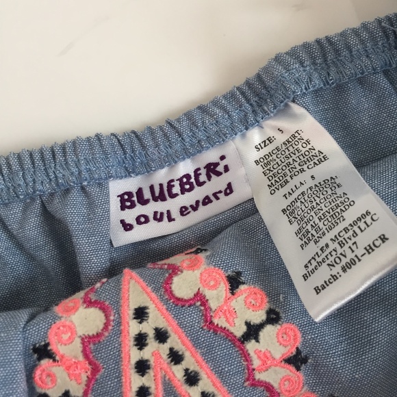 Blueberi Girls Chambray Boho Romper - Picture 6 of 7